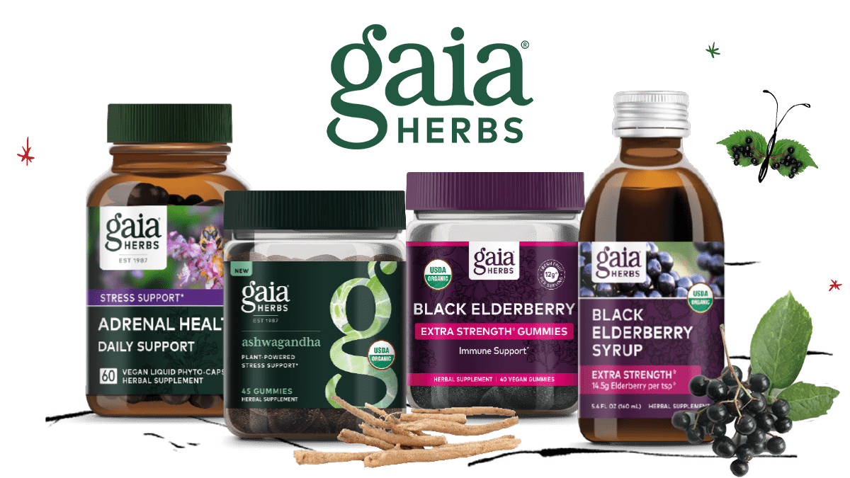 gaia herbs products and logo
