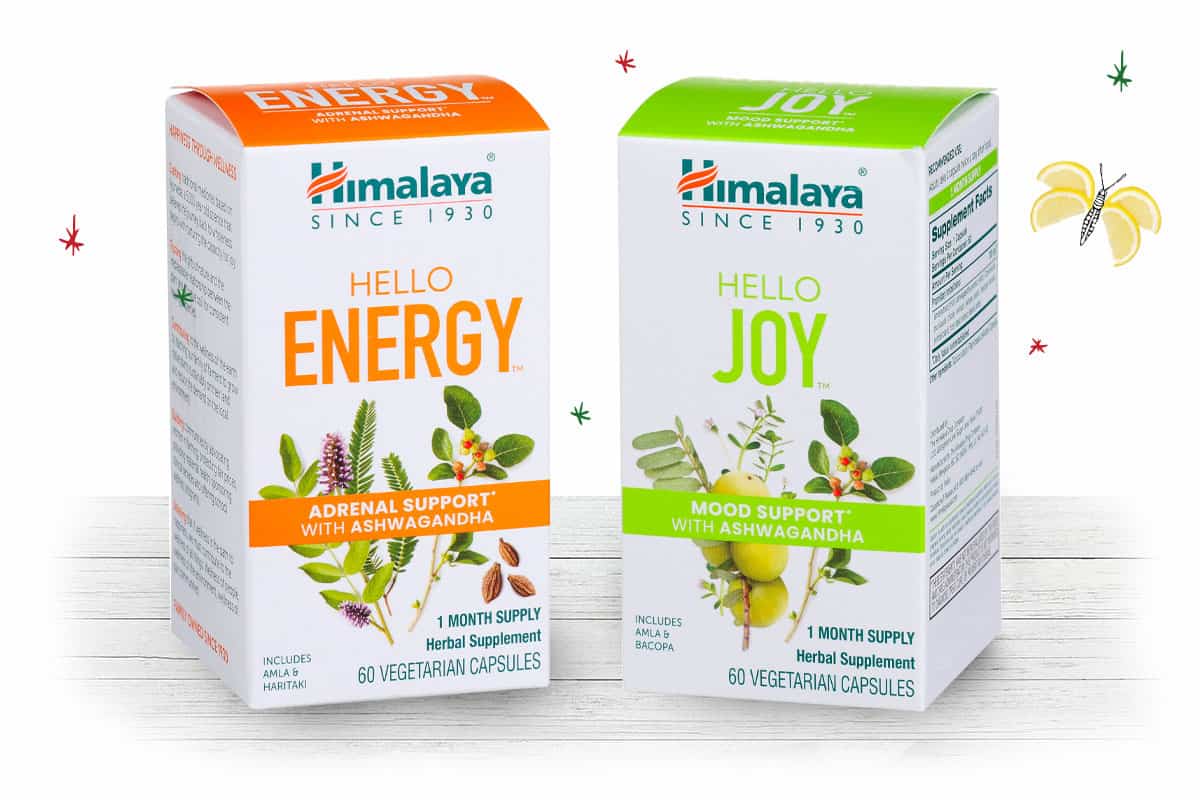 Himalaya energy and joy products on a table