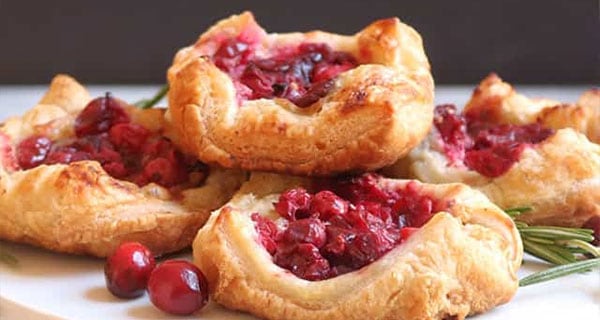 Cranberry Brie Pastry Puffs