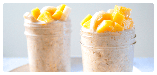 overnight oats in glasses