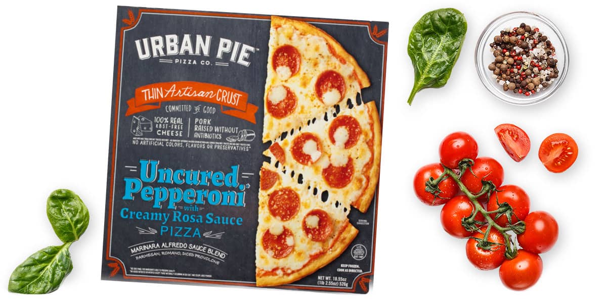 Urban pie uncured pepperoni pizza box