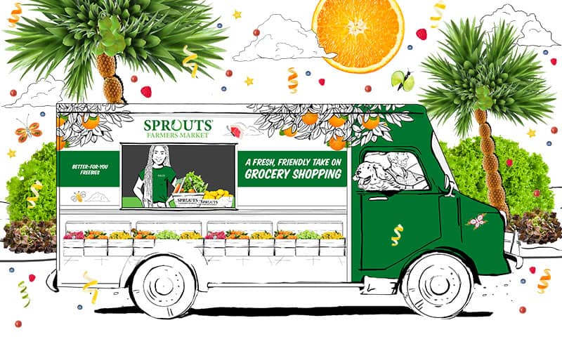sprouts food truck on the road