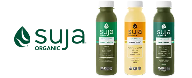 Suja logo next to product