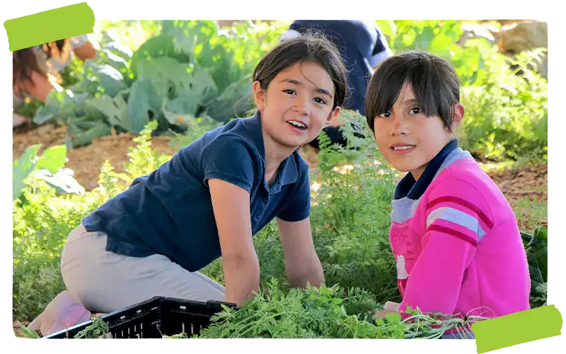 kids in a garden