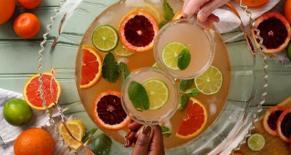 citrus celebration punch in a bowl
