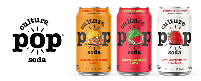 Culture Pop Beverages logo and variety