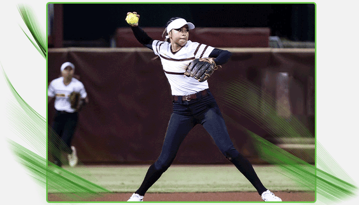 Savannah playing softball