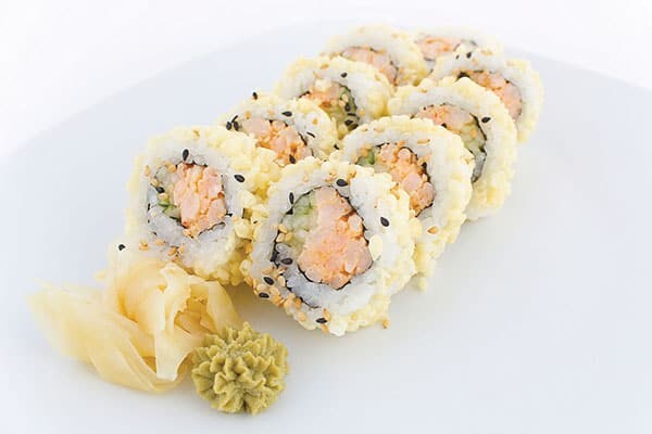 Shrimp roll on a plate