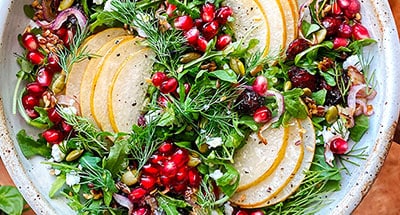 Holiday salad in a serving dish