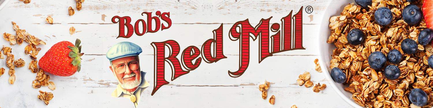 Bob's Red Mill logo surrounded by granola
