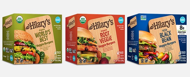 Hilary's veggie burger variety