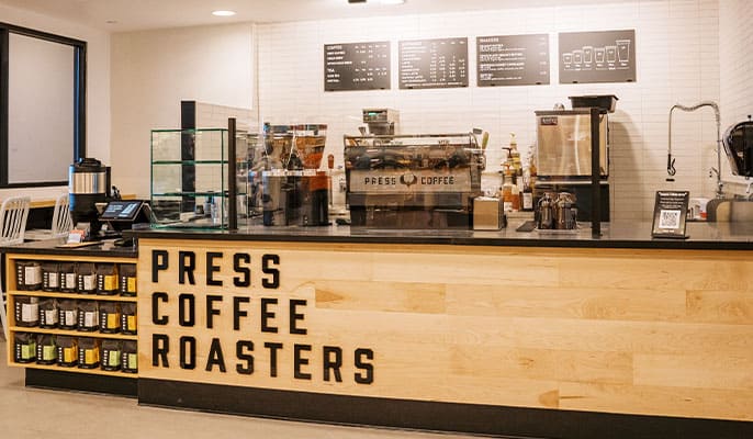 Press Coffee Roasters kiosk in sprouts store