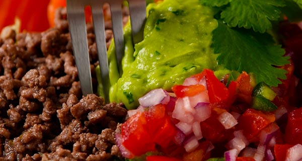 Beef Avocado Salad in a bowl