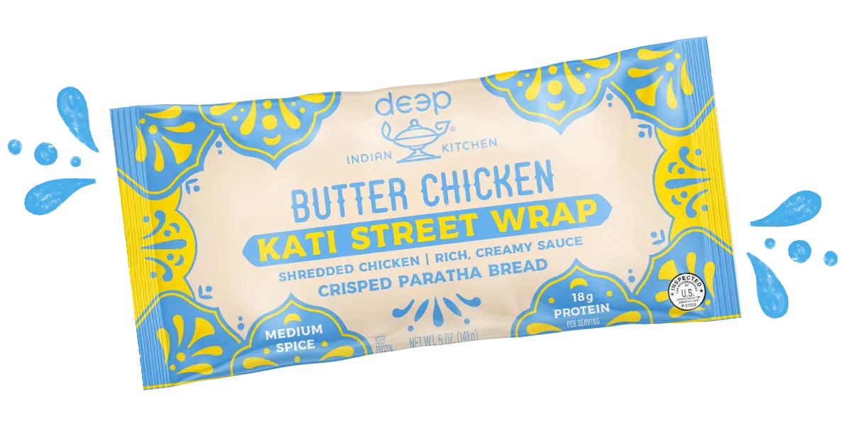 Deep Indian Kitchen Chicken Butter Chicken Kati Street Wrap packaging