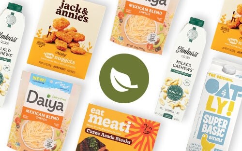 Plant based items next to plant based icon