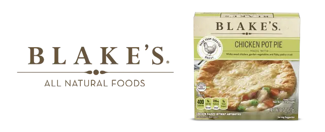 Blakes All Natural Foods logo next to product packaging