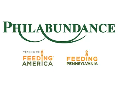 Philabundance logo. Member of Feeding America and Feeding Pennsylvania