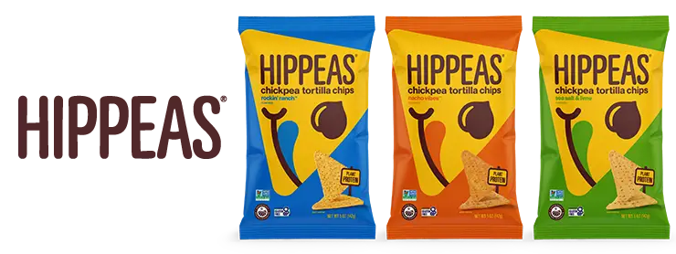 Hippeas logo next to product variety