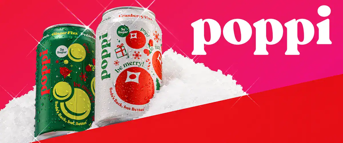 poppi logo next to product