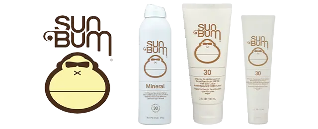 Sun Bum logo next to product variety