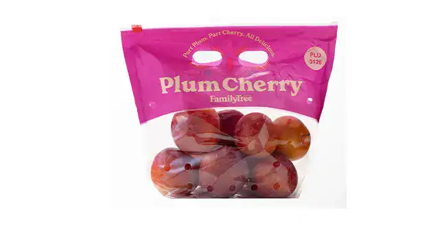 package of plum cherries