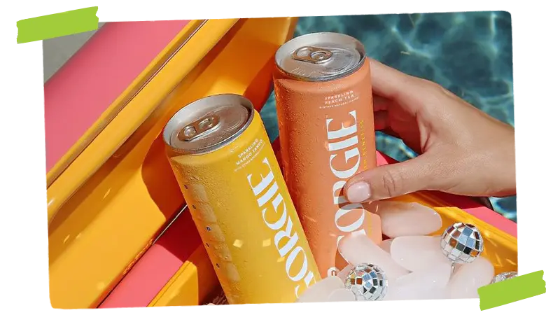 Gorgie beverages in a cooler