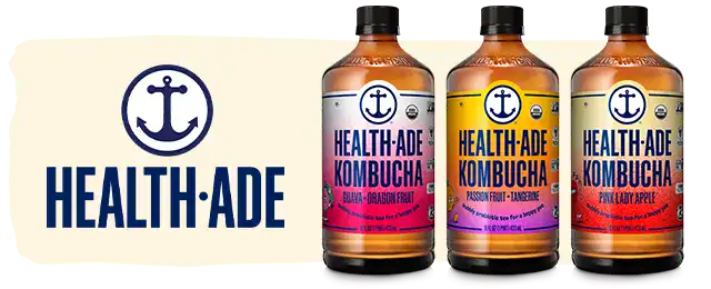 health-ade logo next to products