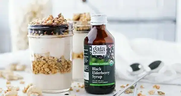 Plant-Based Elderberry Yogurt Parfait