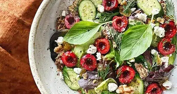 Cherry Goat Cheese Salad with Cherry Balsamic Vinaigrette