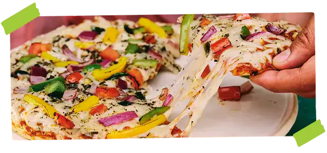 Fire-roasted veggie pizza