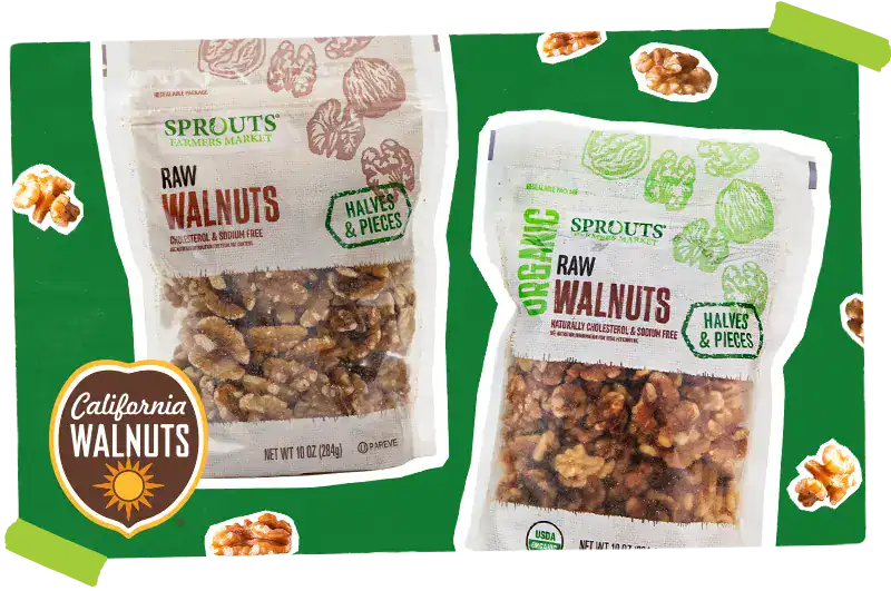 Sprouts Walnuts next to California Walnuts logo