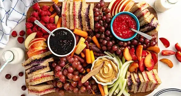 Kid-Friendly PB & J Snack Board