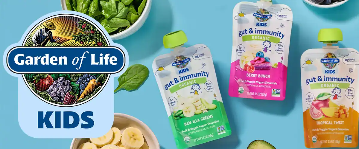 Garden Of Life Kids logo next to products