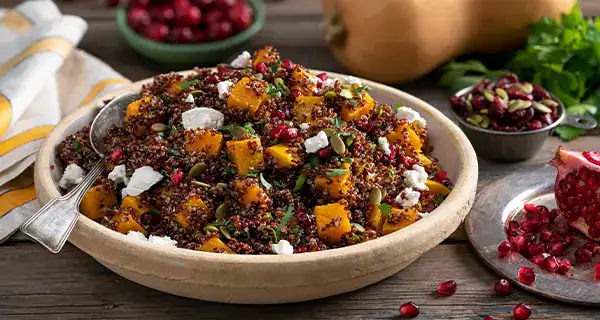 Roasted Butternut Quinoa Salad with Pomegranate