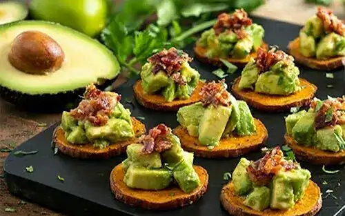 Bacon Avocado Sweet Potato Bites
