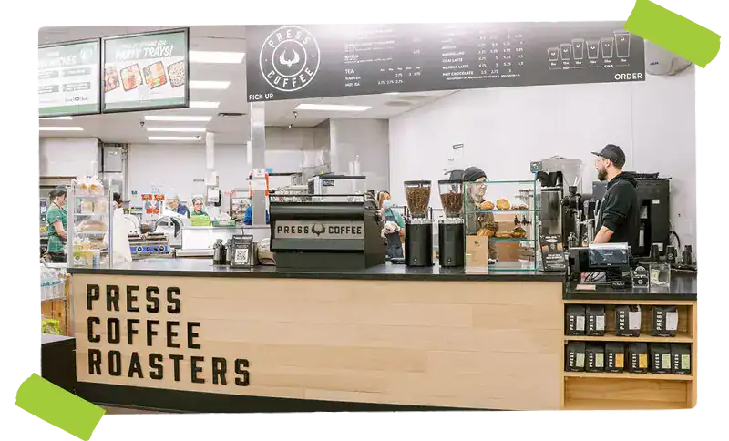 Press Coffee Counter in Sprouts Store