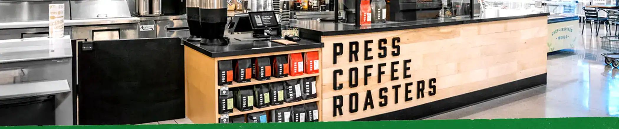 Press Coffee Roasters counter in Sprouts