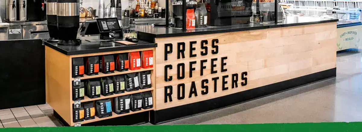 Press Coffee Roasters counter in Sprouts