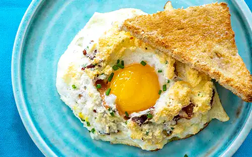 Bacon and Chive Cloud Eggs