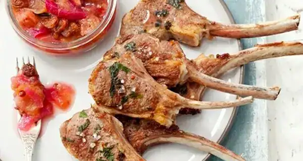 Meal of the Week: Grilled Lamb Chops with Rhubarb Chutney