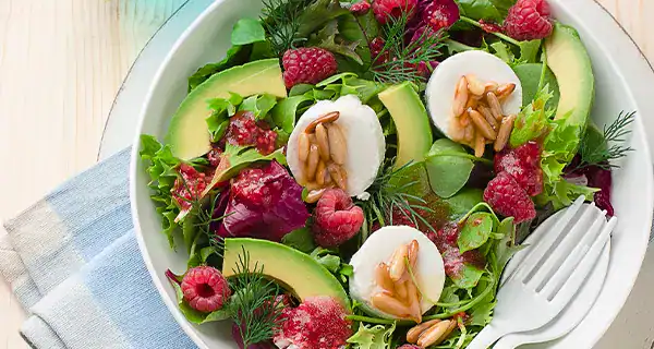 Organic Avocado and Raspberry Salad