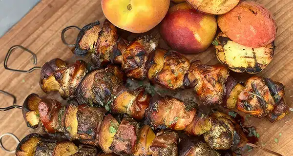 Meal of the Week: Roasted Chicken & Pork Stone Fruit Kebabs