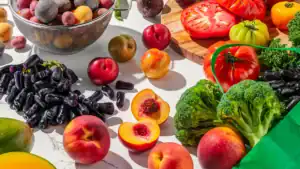Produce spilling from a bag