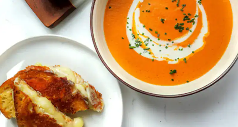 Tomato Chipotle and Goat Cheese Soup